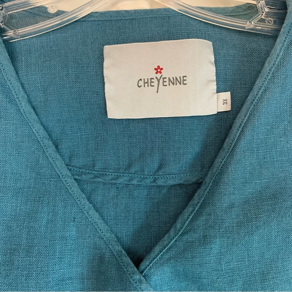 Cheyenne 100% linen shirt jacket celestial buttons 3X - Picture 5 of 8